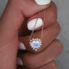 925 Sterling Silver Diamond Moonstone Heart Necklace - Image 2
