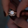 925 Sterling Silver Diamond Moonstone Hex Ring - Image 2