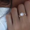 925 Sterling Silver Diamond Moonstone Hex Ring - Image 8