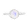 925 Sterling Silver Diamond Moonstone Hex Ring - Image 9