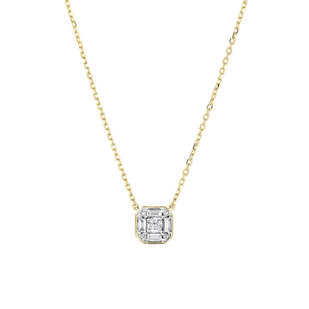 925 Sterling Silver Diamond Mosaic Necklace