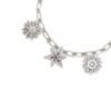 Gold-plated charm bracelet with lily, daisy and sunflower details