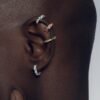 Polished sterling silver hoop earrings with thick gold plating