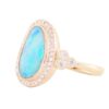 925 Sterling Silver Diamond Opal Bezel Ring - Image 2