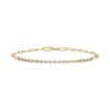 Sterling silver paperclip bracelet with polished diamond accents