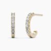 Petite 925 sterling silver hoop earrings with pave stones