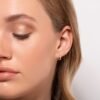 Gold-plated hoop earrings in 925 sterling silver with pave sparkle