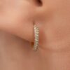 925 Sterling Silver Diamond Pave Huggie Earrings - Image 2