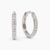 925 Sterling Silver Diamond Pave Huggie Earrings - Image 7