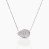 925 Sterling Silver Diamond Pear Pave Necklace - Image 5