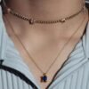 Sterling silver pendant necklace with tactile facets and elegant refined styling