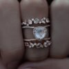 Moonstone ring with layered band silhouette