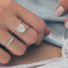Petite triangle sterling silver ring with modern styling
