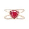 925 sterling silver ring with petite triangle and double band design