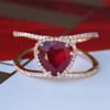 Sterling silver ring featuring a pave-set premium CZ ruby