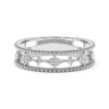 925 Sterling Silver Diamond Promise Ring Beaded Band - Image 2