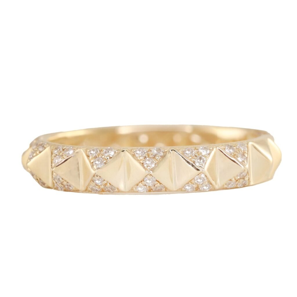 925 Sterling Silver Diamond Pyramid Pinky Ring