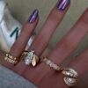 925 Sterling Silver Diamond Ribbed Ring - Image 3