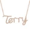 925 Sterling Silver Diamond Script Name Necklace - Image 2