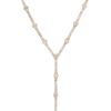 925 Sterling Silver Diamond Section Lariat Necklace