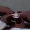 925 Sterling Silver Diamond Single Band Teardrop Moonstone Ring - Image 5