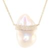925 Sterling Silver Diamond Siren Pearl Necklace