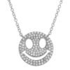 Gold-plated smiley face necklace in sterling silver