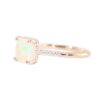925 Sterling Silver Diamond Solitaire Cushion Opal Eternity Ring - Image 2