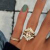 925 Sterling Silver Diamond Solitaire Oval Morganite Eternity Ring - Image 4