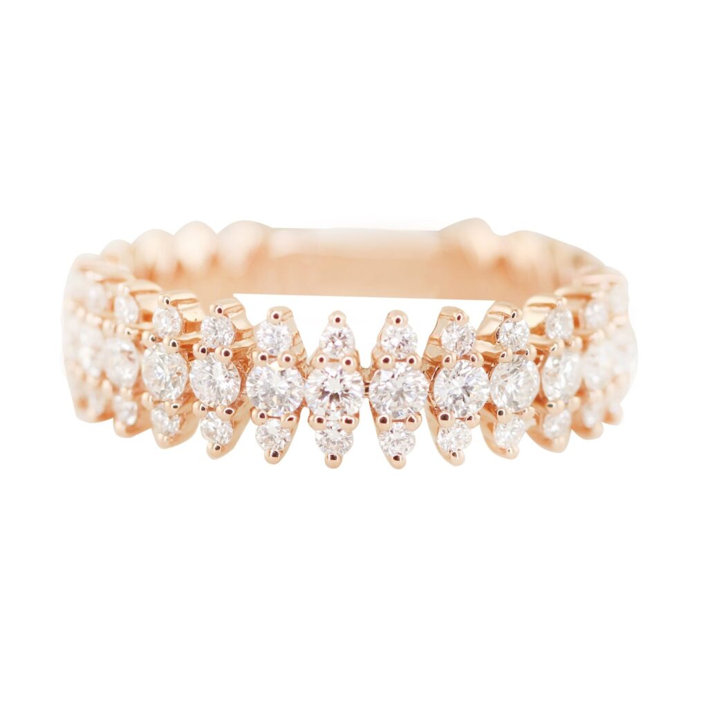 925 Sterling Silver Diamond Spike Ring