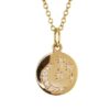 925 Sterling Silver Diamond Star and Moon Mini Disk Necklace