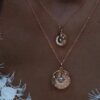 925 Sterling Silver Diamond Star and Moon Mini Disk Necklace - Image 2