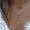 925 Sterling Silver Diamond Star and Moon Mini Disk Necklace - Image 4