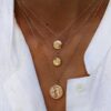 925 Sterling Silver Diamond Star and Moon Mini Disk Necklace - Image 5
