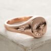 925 Sterling Silver Diamond Star and Moon Signet Ring - Image 2