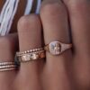 925 Sterling Silver Diamond Starburst Hammered Ring - Image 2