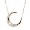 925 Sterling Silver Diamond Starlit Crescent Moon Necklace