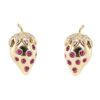 925 Sterling Silver Diamond Summer Strawberry Stud