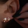 Sterling silver stud earrings with premium CZ diamond sparkle