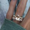 925 Sterling Silver Diamond Teardrop Cluster Band - Image 3