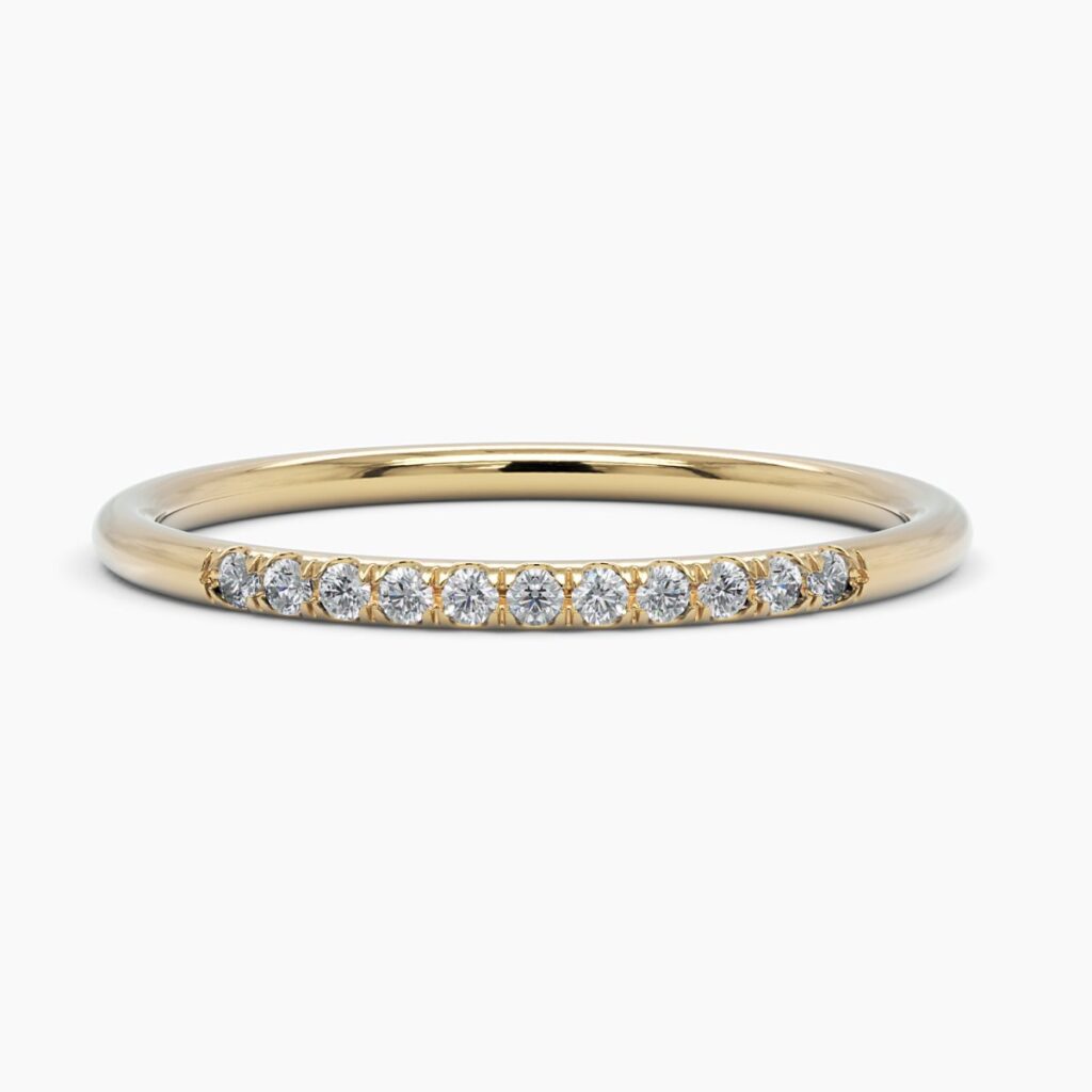 925 Sterling Silver Diamond Thin Stacking Ring