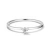 Diamond trillion stacker ring with a bright CZ stone