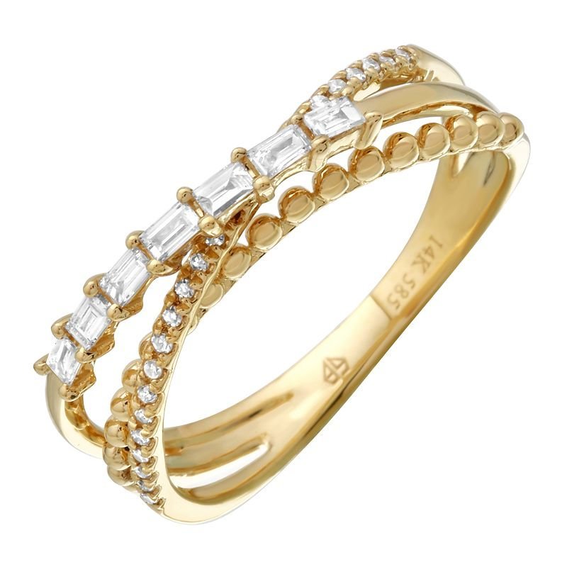 925 Sterling Silver Diamond Triple Band