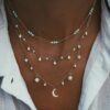925 Sterling Silver Diamond Turquoise Bezel Necklace - Image 2