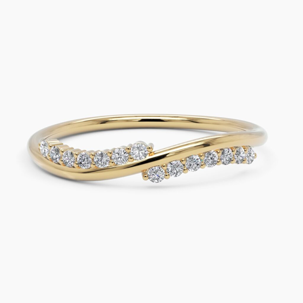 925 Sterling Silver Diamond Twisted Band Ring