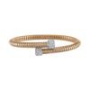 925 Sterling Silver Diamond Twisted Crossed Cuff