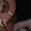 925 Sterling Silver Diamond Twisted Hoop - Image 2