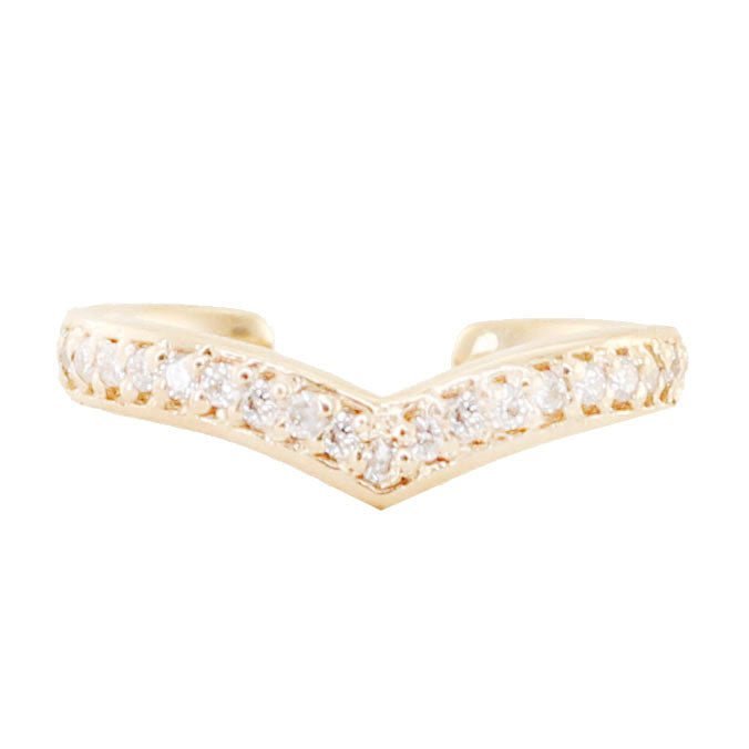 925 Sterling Silver Diamond V Ear Band