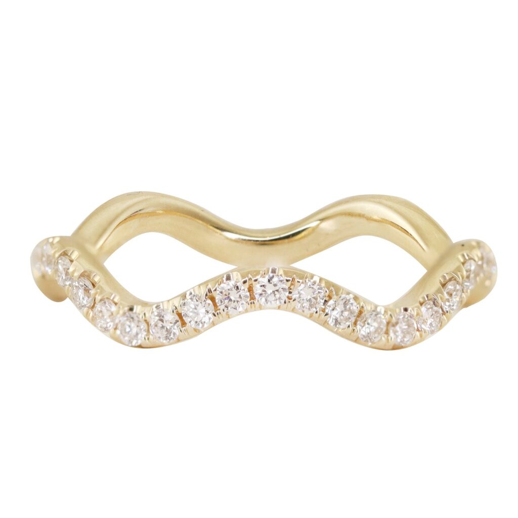 925 Sterling Silver Diamond Wavy Baby Ring