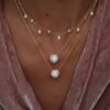925 Sterling Silver Diamond White Opal Heart Necklace - Image 2